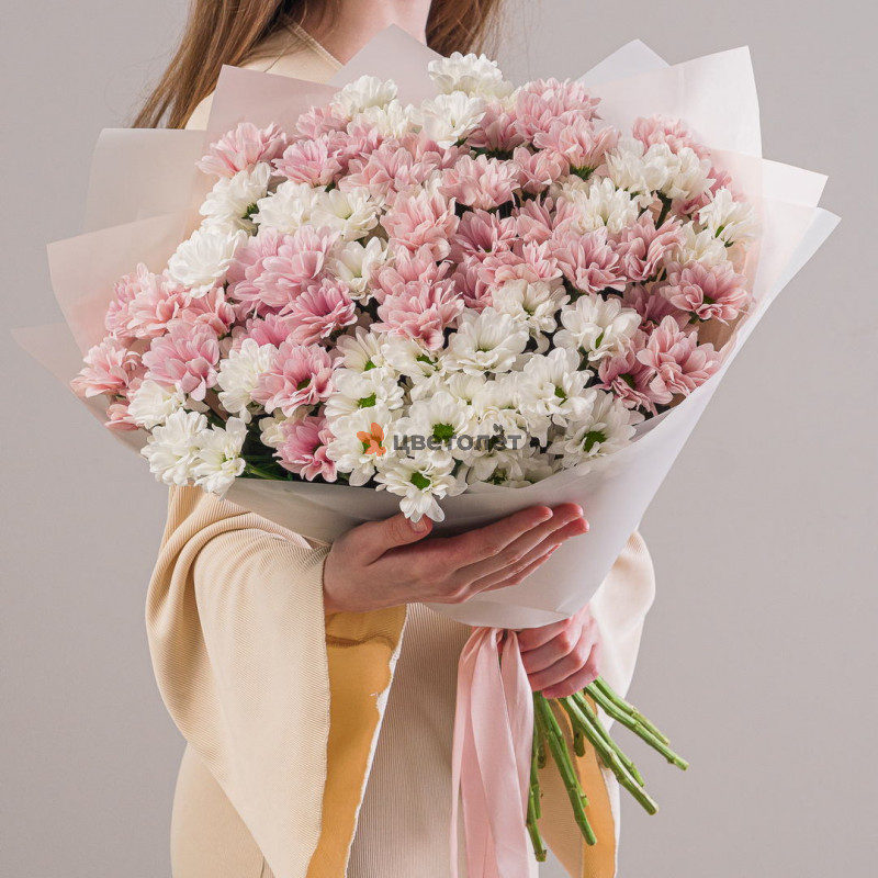 Букет из 15 кустовых хризантем